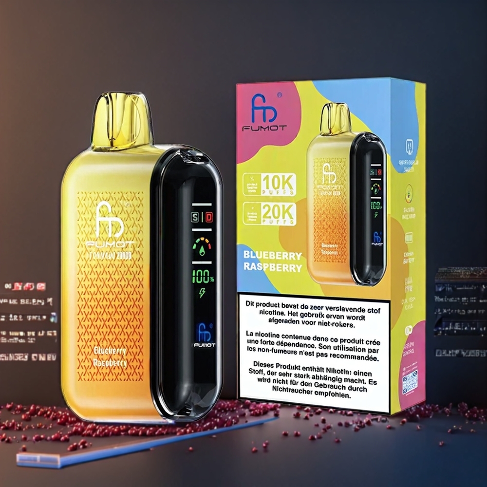 Fumot Tornado Belgique Grossiste 20000 Puffs Double Bobine Bleuet Framboise