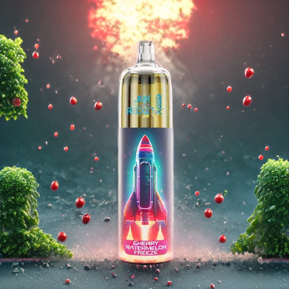 Cerise Pastèque Glacée JNR Rocket X 12400 Puffs Belgique Grossiste Rechargeable Type-C 22ml