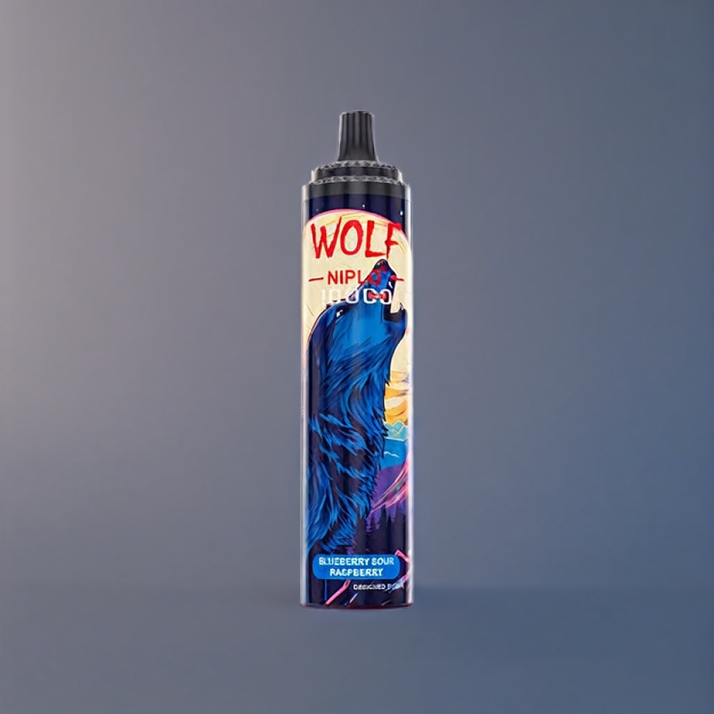 Jnr Wolf 10000 Puffs Belgique Grossiste 1.0 Ohm 20ml Myrtille Framboise Acidulée
