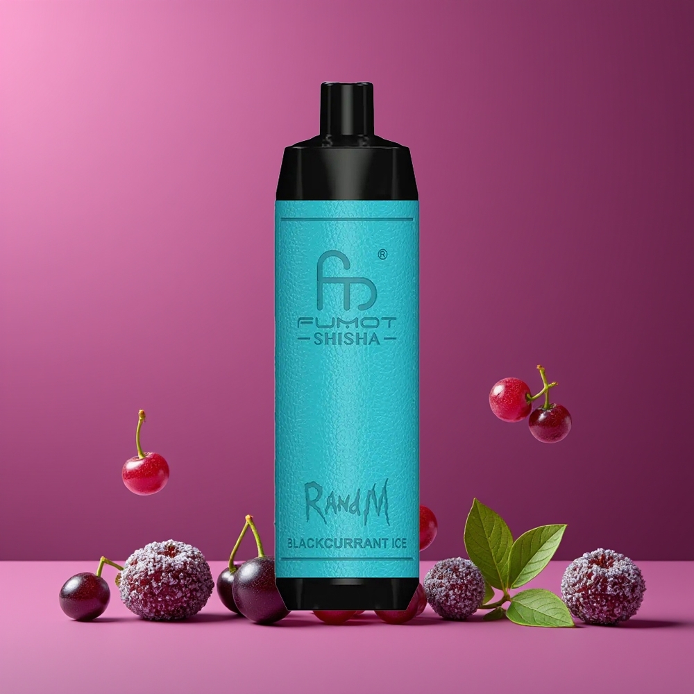 Cassis Glace RandM Fumot Shisha 10000 Puffs 18ml Belgique Grossiste 0.5% Nicotine