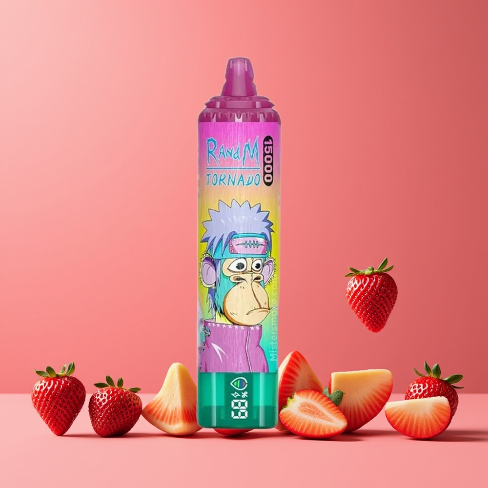 Fraise Glacée RandM Fumot Tornado 15000 Puffs Belgique Grossiste 25ml 850mAh