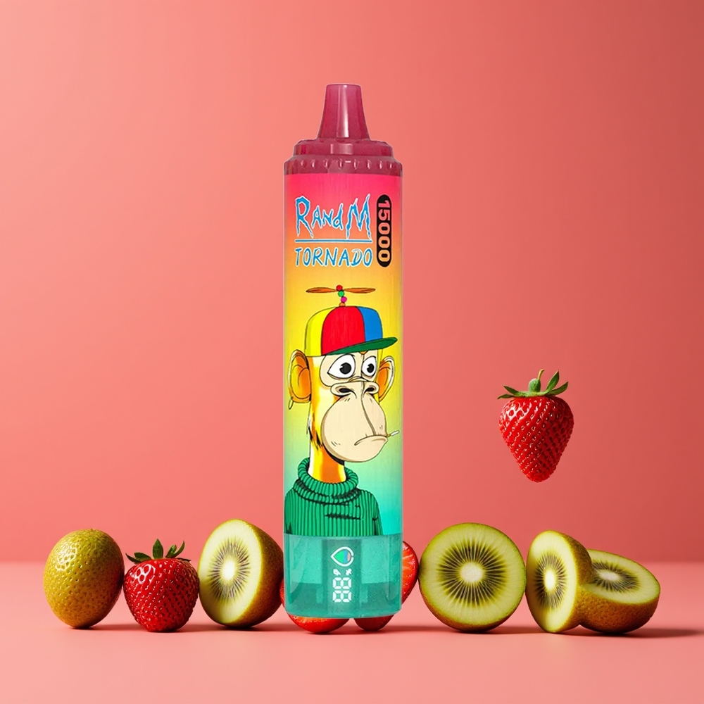Fraise Kiwi RandM Fumot Tornado 15000 Puffs Belgique Grossiste 25ml USB Type-C