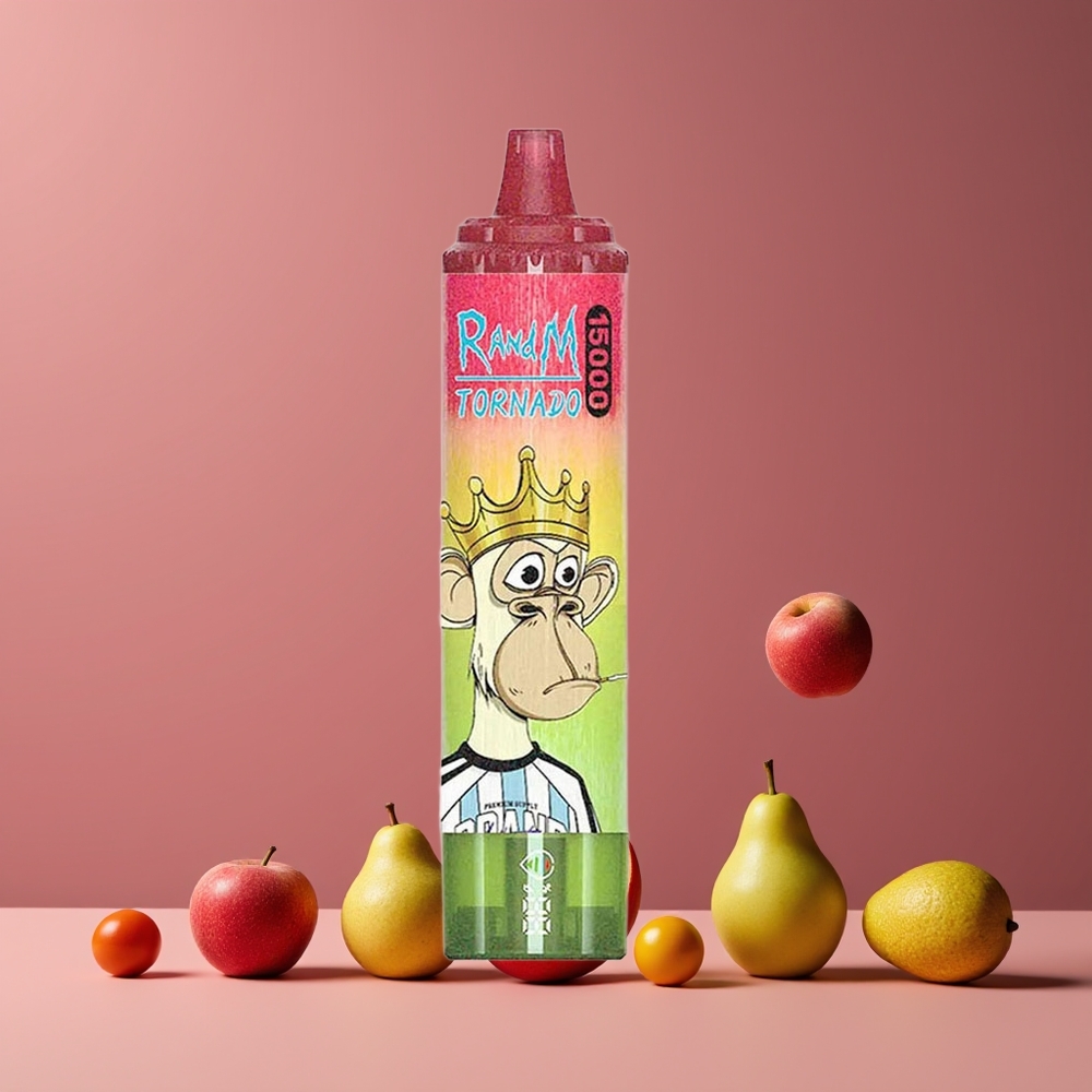 Pomme Pêche Poire RandM Fumot Tornado 15000 Puffs 25ml Belgique Grossiste Mesh Coil USB-C