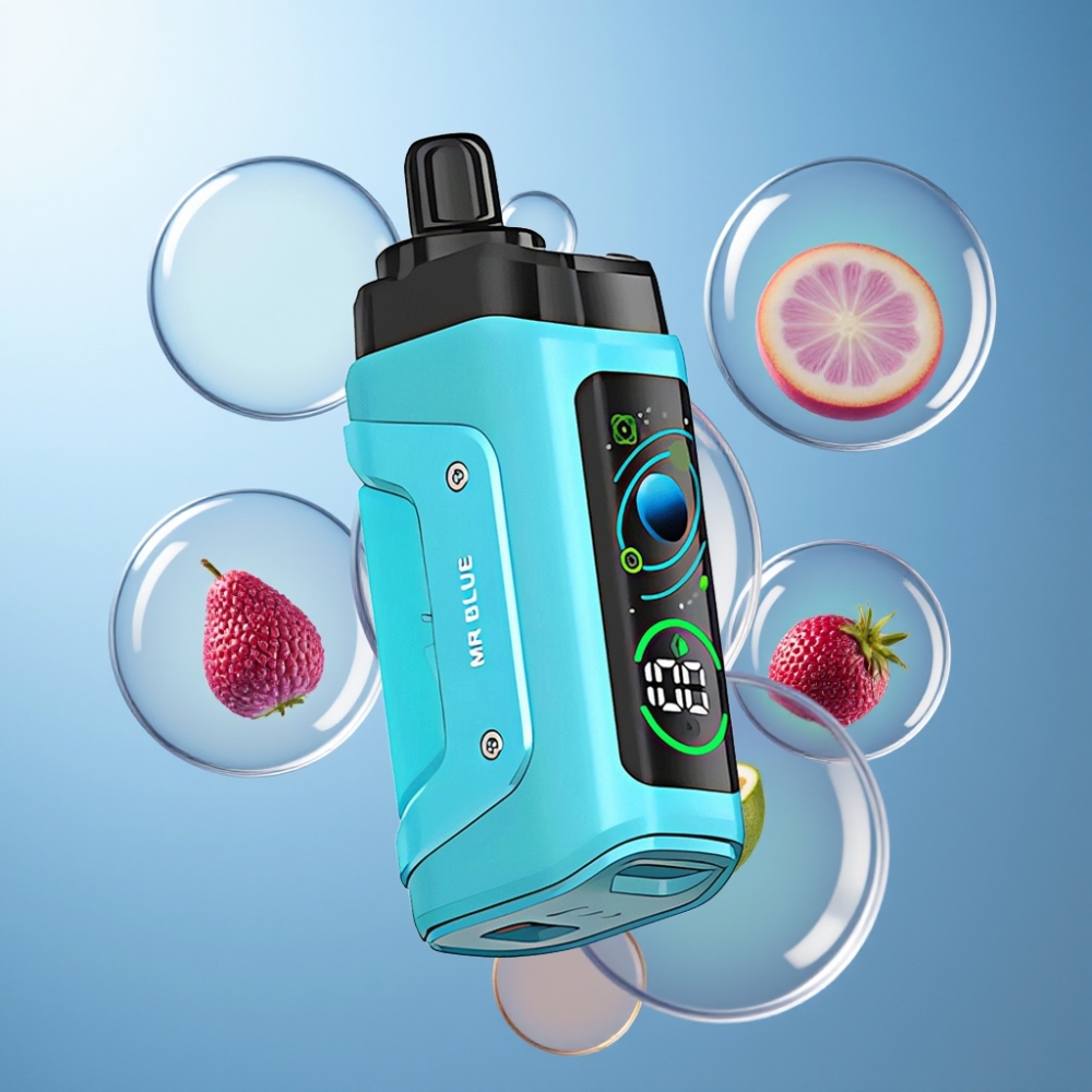 Barre à Framboise Razz Bar 45000 Bouffées Belgique Grossiste 1.0 Ohm Mesh Mr Blue