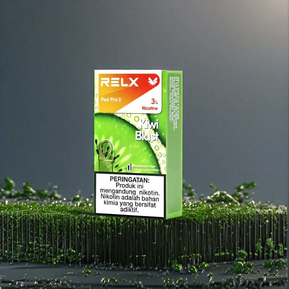 Relx Pod Pro 2 Belgique Grossiste - 5% Nicotine, 600 Puffs, Kiwi Éclatant - 3 Réglages de Tension (5.5W, 6.5W, 8W)