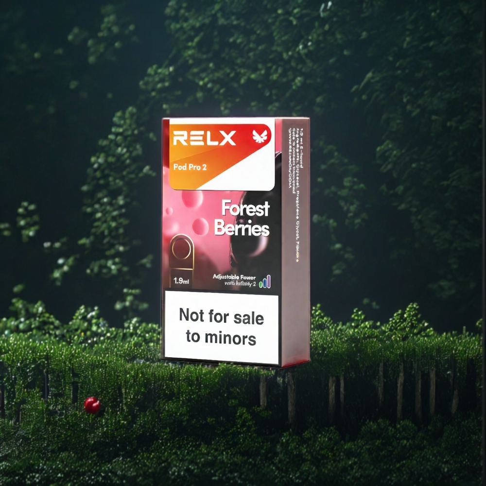 Relx Pod Pro 2 Belgique Grossiste Baies des Bois - 5% Nicotine, 600 Puffs, 1.9ml, 3 Modes (Eco, Smooth, Boost) - 3 Pods/Pack