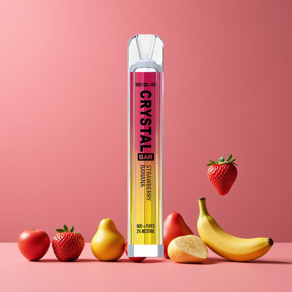 Fraise Banane SKE Crystal Bar 600 Puffs Belgique Grossiste 2% 500mAh