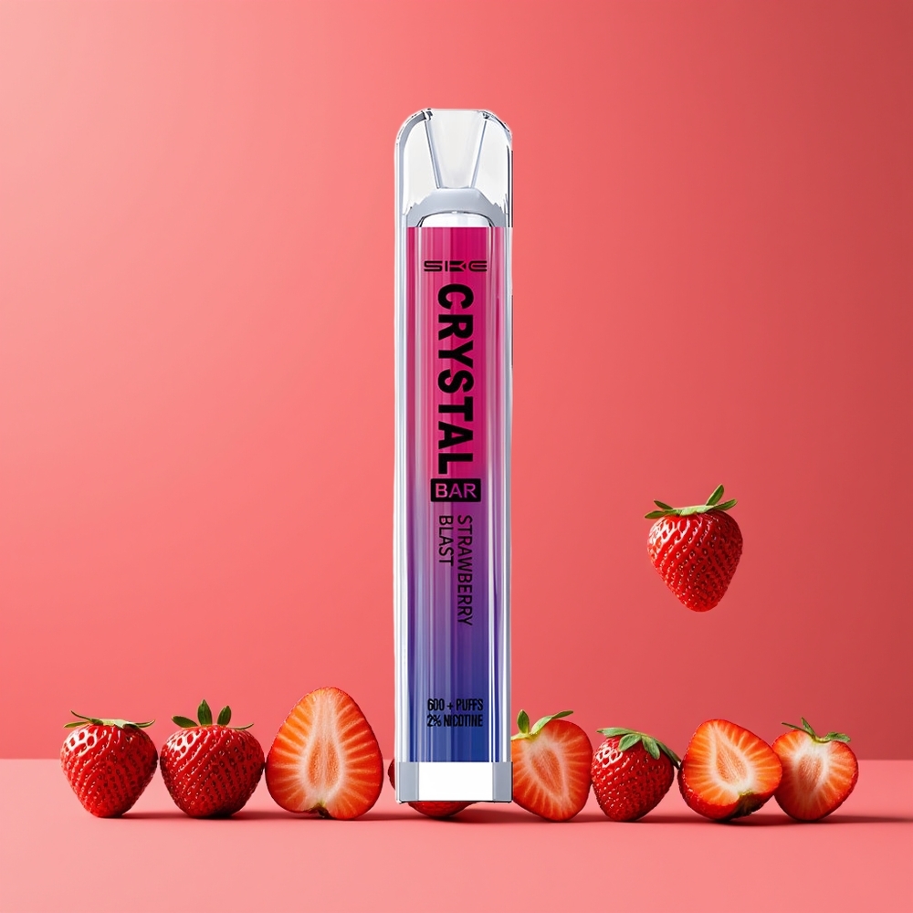 Fraise Explosif SKE Crystal Bar 600 Puffs Belgique Grossiste 2% 500mAh