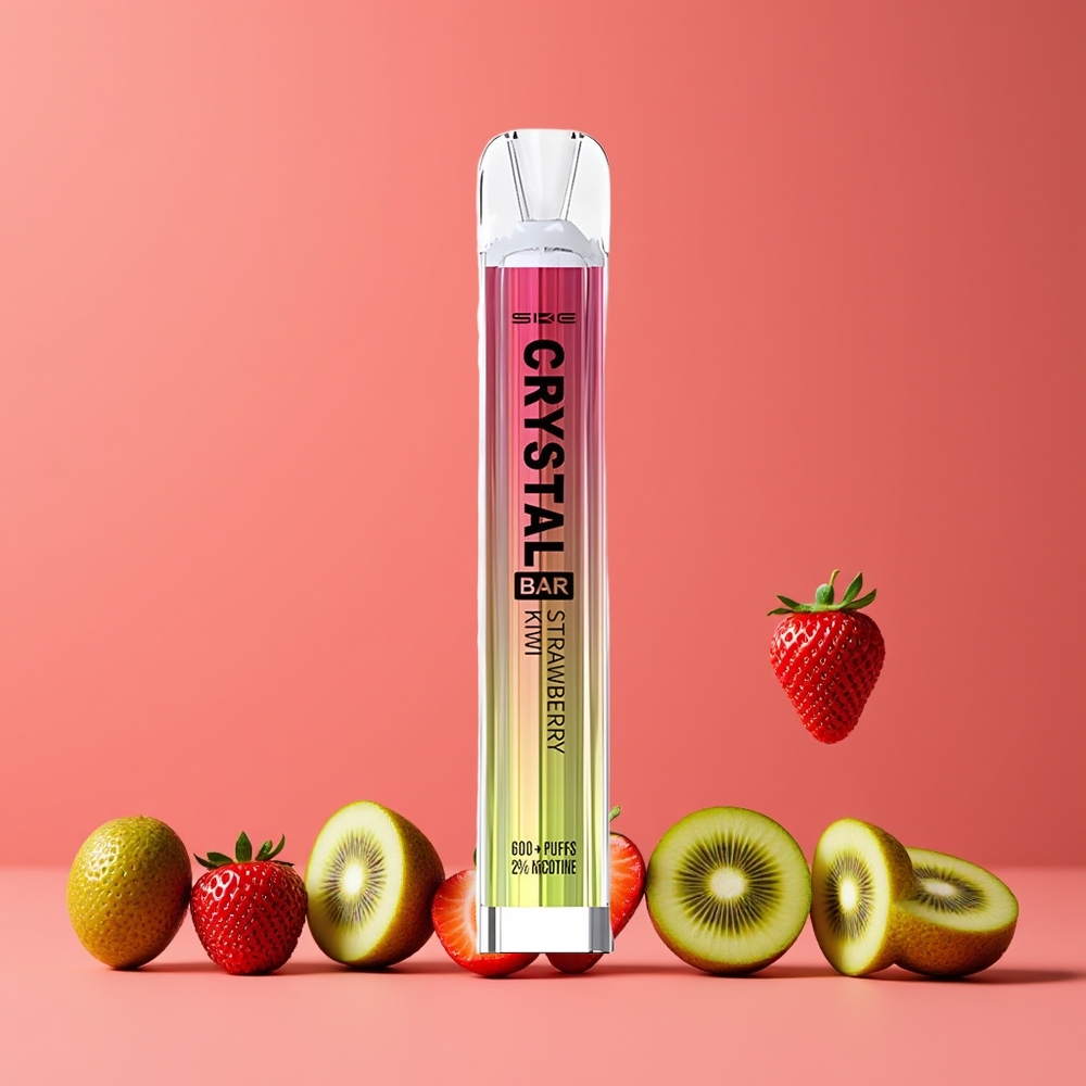 Fraise Kiwi SKE Crystal Bar 600 Puffs Belgique Grossiste 0% Nicotine 500mAh