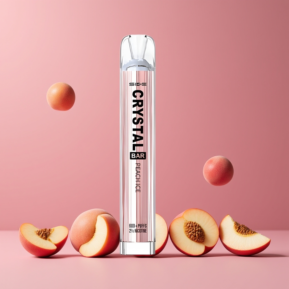 Pêche Glacée SKE Crystal Bar 600 Puffs Belgique Grossiste 2% 500mAh