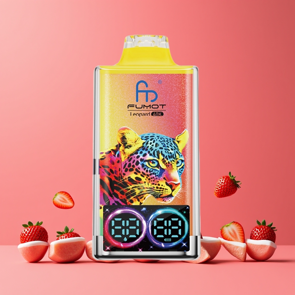 Fraise Menthe Fumot Leopard 40000 Puffs Belgique Grossiste 5 Nicotine Dual Mesh