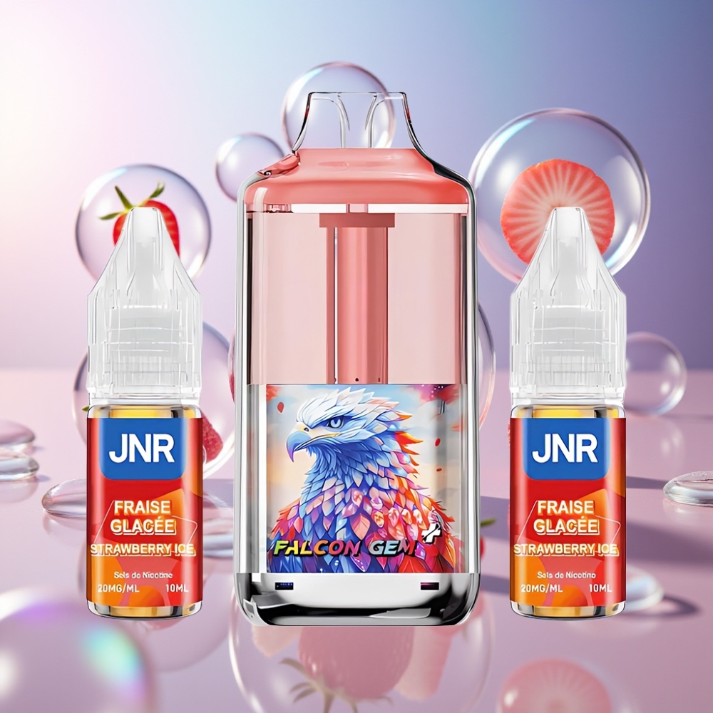 Fraise Menthe JNR Falcon GEM⁺ 30000 Puffs Belgique Grossiste Réservoir Visible Dual Mesh