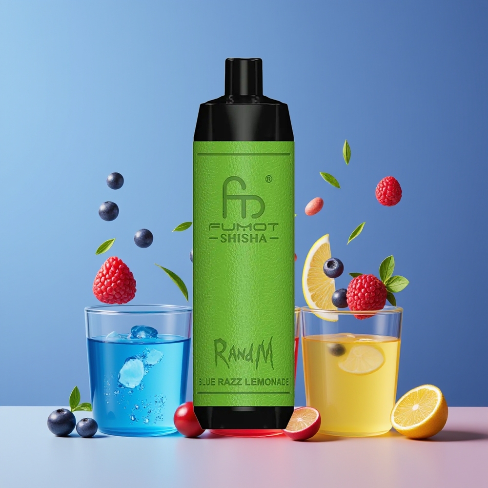 Bleu Framboise Citronnée RandM Fumot Shisha 10000 Puffs Belgique Grossiste 18ml 850mAh