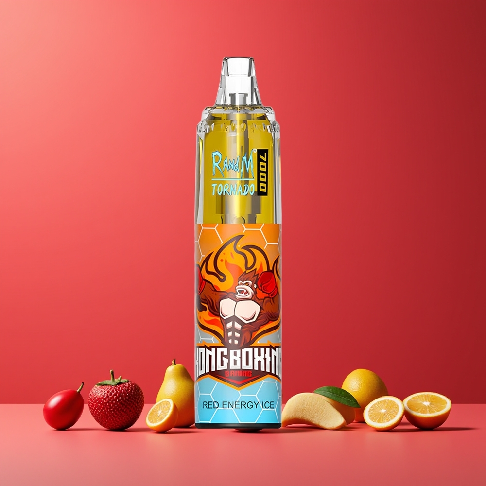 Énergie Rouge Glace RandM Fumot Tornado 7000 Puffs 14ML Belgique Grossiste Mesh Coil