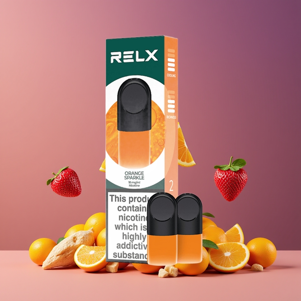 Étincelle Orange RELX Pod Pro 19 ml Belgique Grossiste Goût Intense  Vapeur Douce