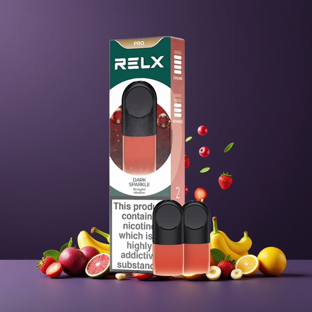 Étincelle Sombre RELX Pod Pro 2 Bouchons Belgique Grossiste Goût Exceptionnel  Expérience Ultra Douce